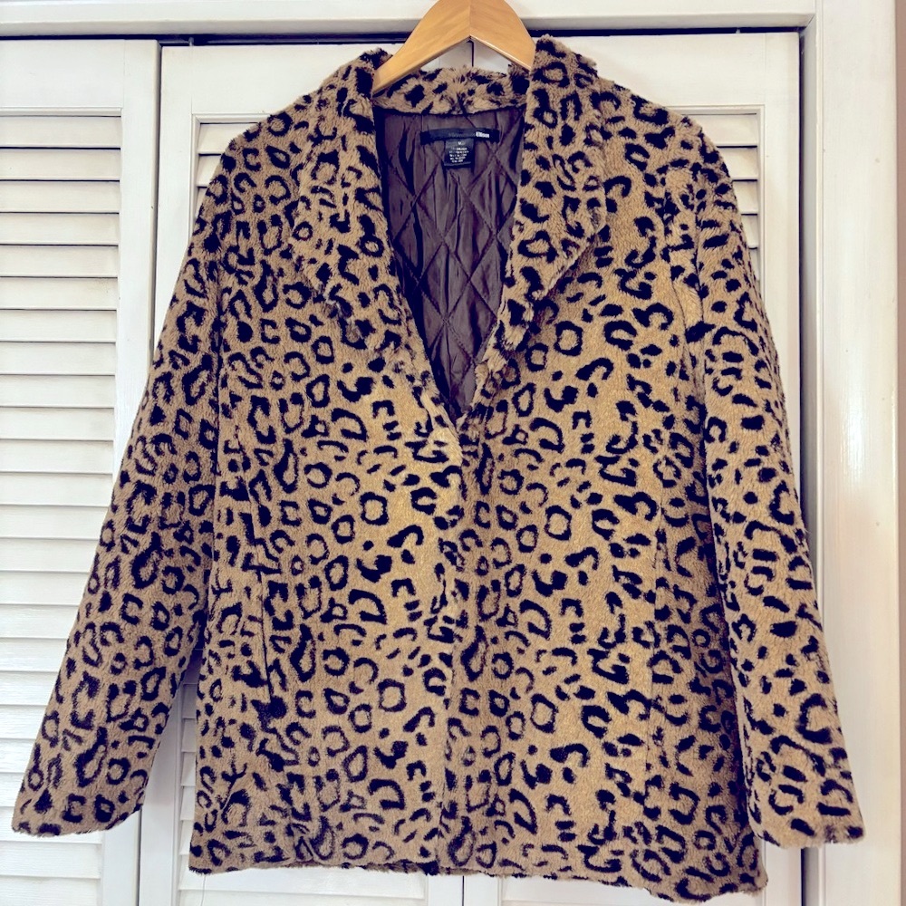 ✨ELLISON✨LUSH PLUSH LUXURY LEOPARD FAUX FUR JACKET-MEDIUM - Picture 6 of 7